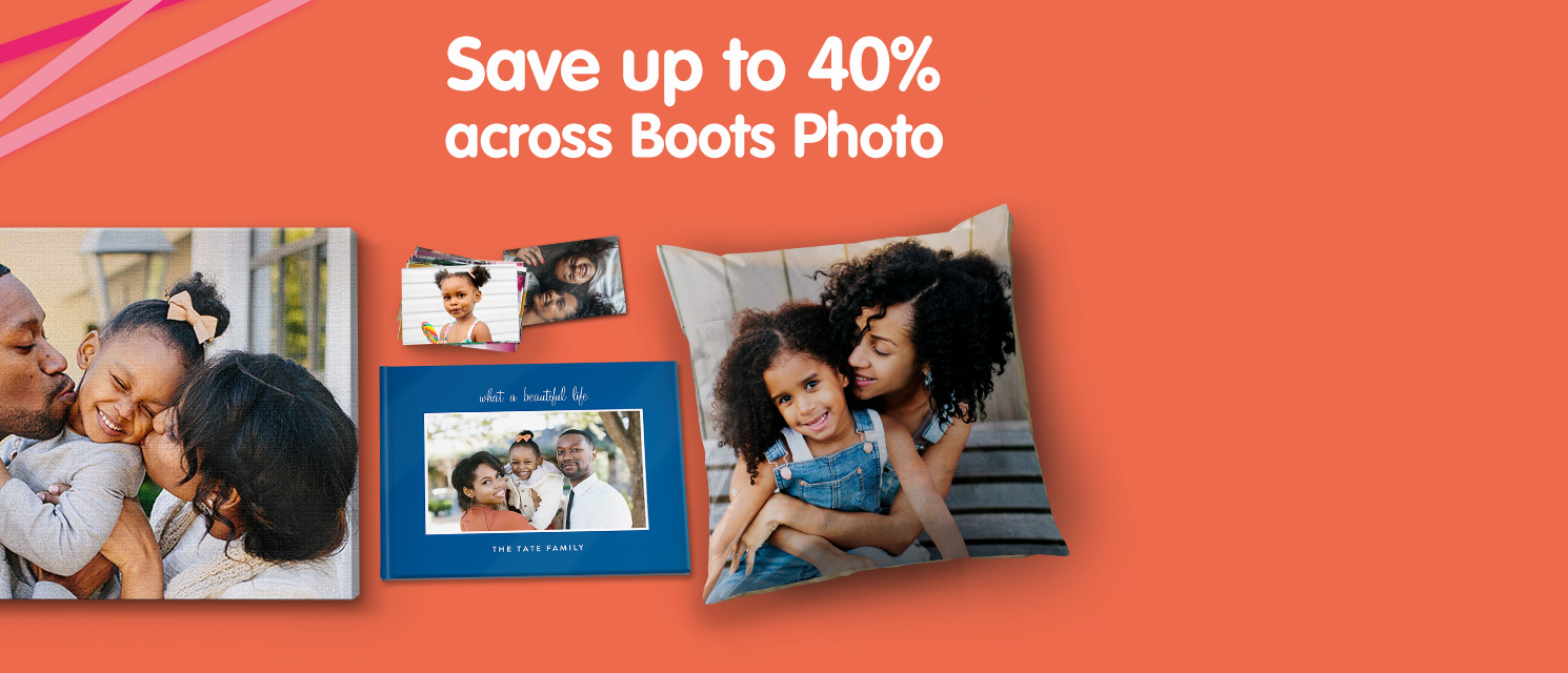 Save up to 40% across Boots Photo Save up to 40% across Boots Photo