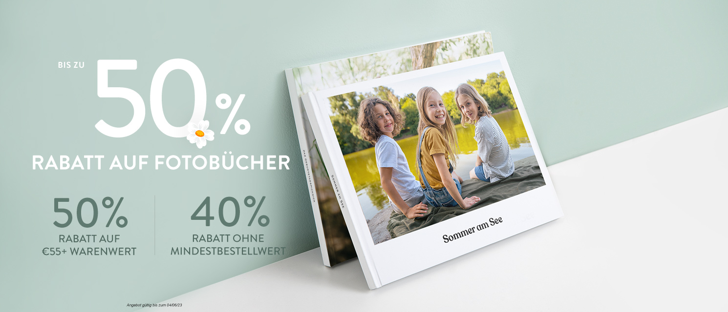 Bis zu 50% Rabatt auf Fotobücher