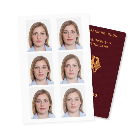 Passbilder mit Gesicht einer Frau