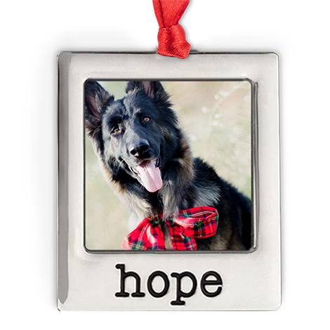 Silver Plate Hope Photo Ornament