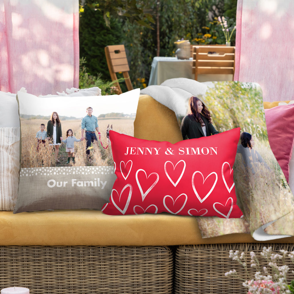 Make your yard as unique as your house with our range of pillows, blankets, beach towels, and tableware.