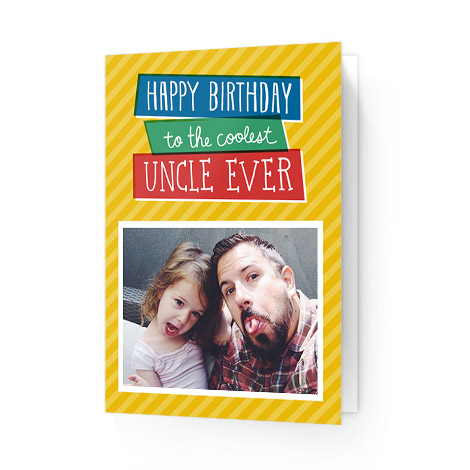 Girl with Uncle on happy birthday card