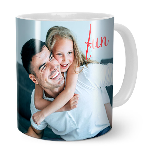 Image of a dad with a child on a photo mug