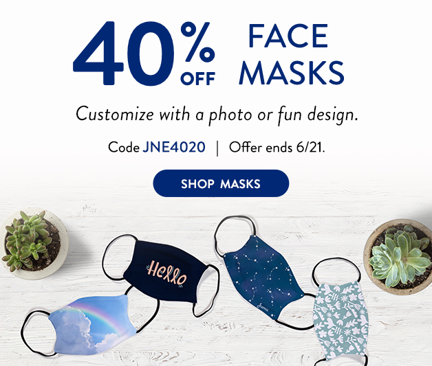 40% off Custom Face Masks
