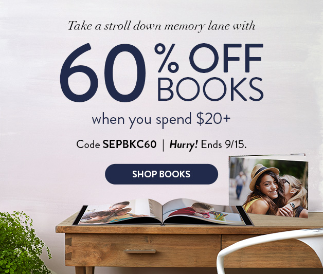 60% off $20+ Photo Books
