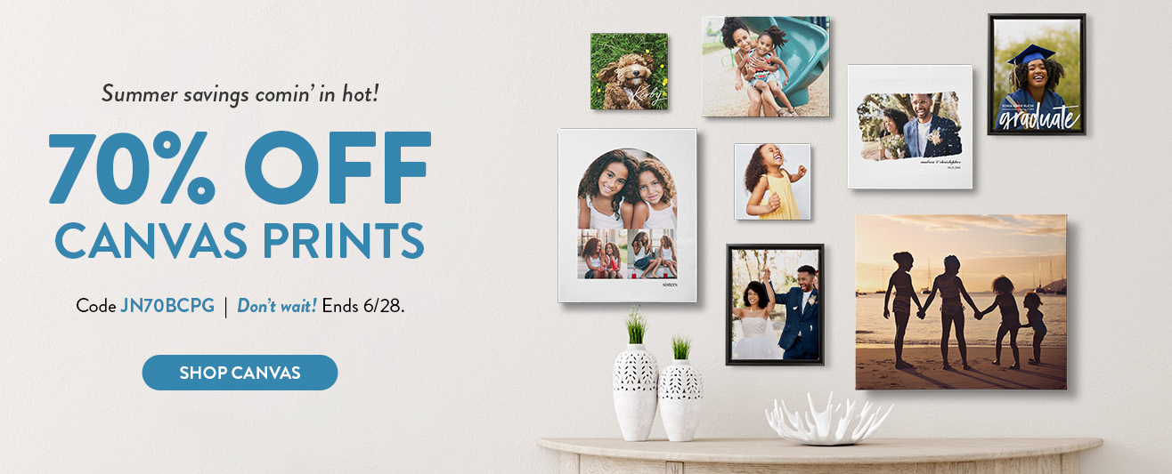 70% off all canvas prints