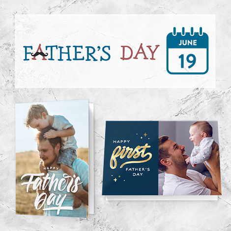 Two father's day cards with date 19 June