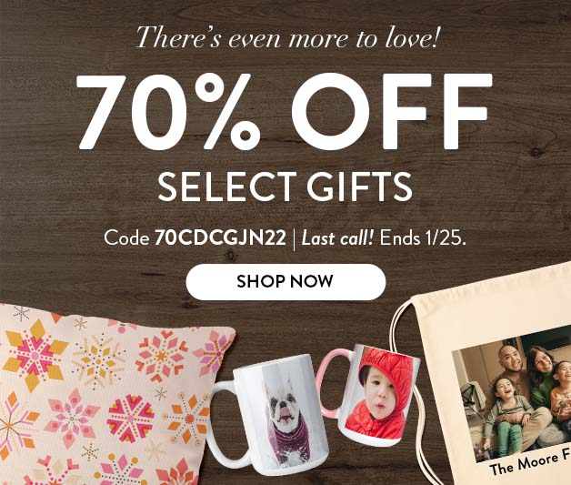 70% off Select Photo Gifts