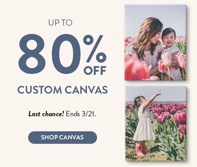 Up to 80% off Canvas Prints